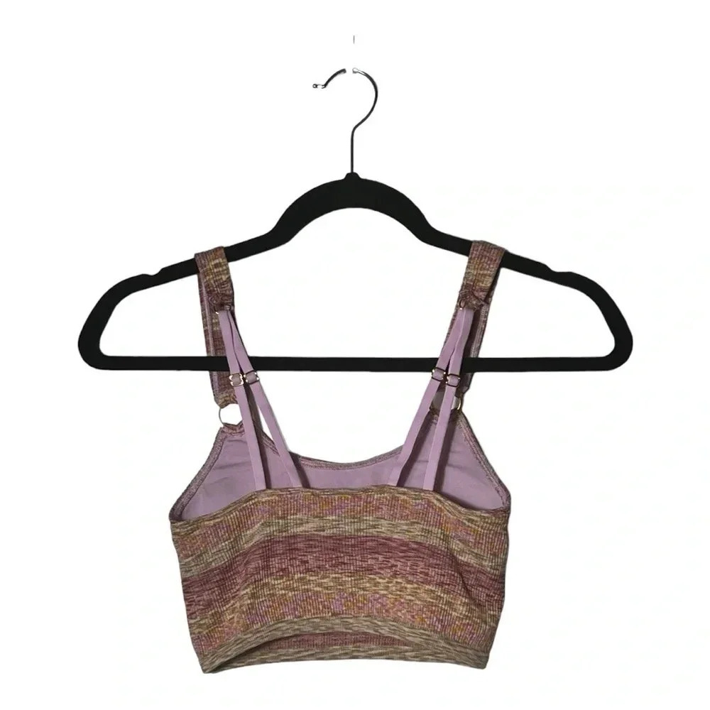 1931. AERIE CROPPED TOP RIBBED WITH BUILT IN BRA SIZE SMALL GOLD RING STRAPS - Picture 6 of 8